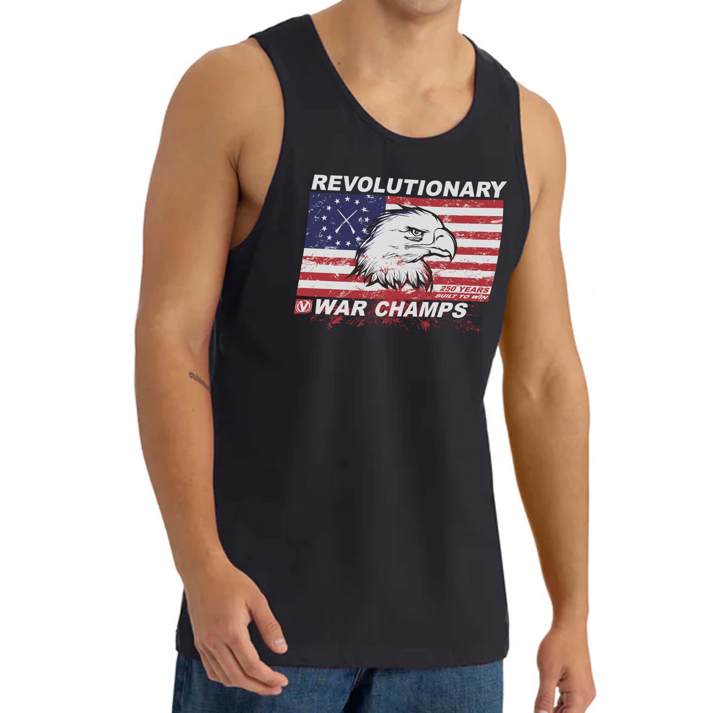 Virtue 250 Years Built to Win | War Champs Tank Top - Black