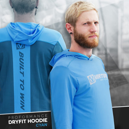 Virtue Dryfit Proformance Hooded Jersey - Cyan