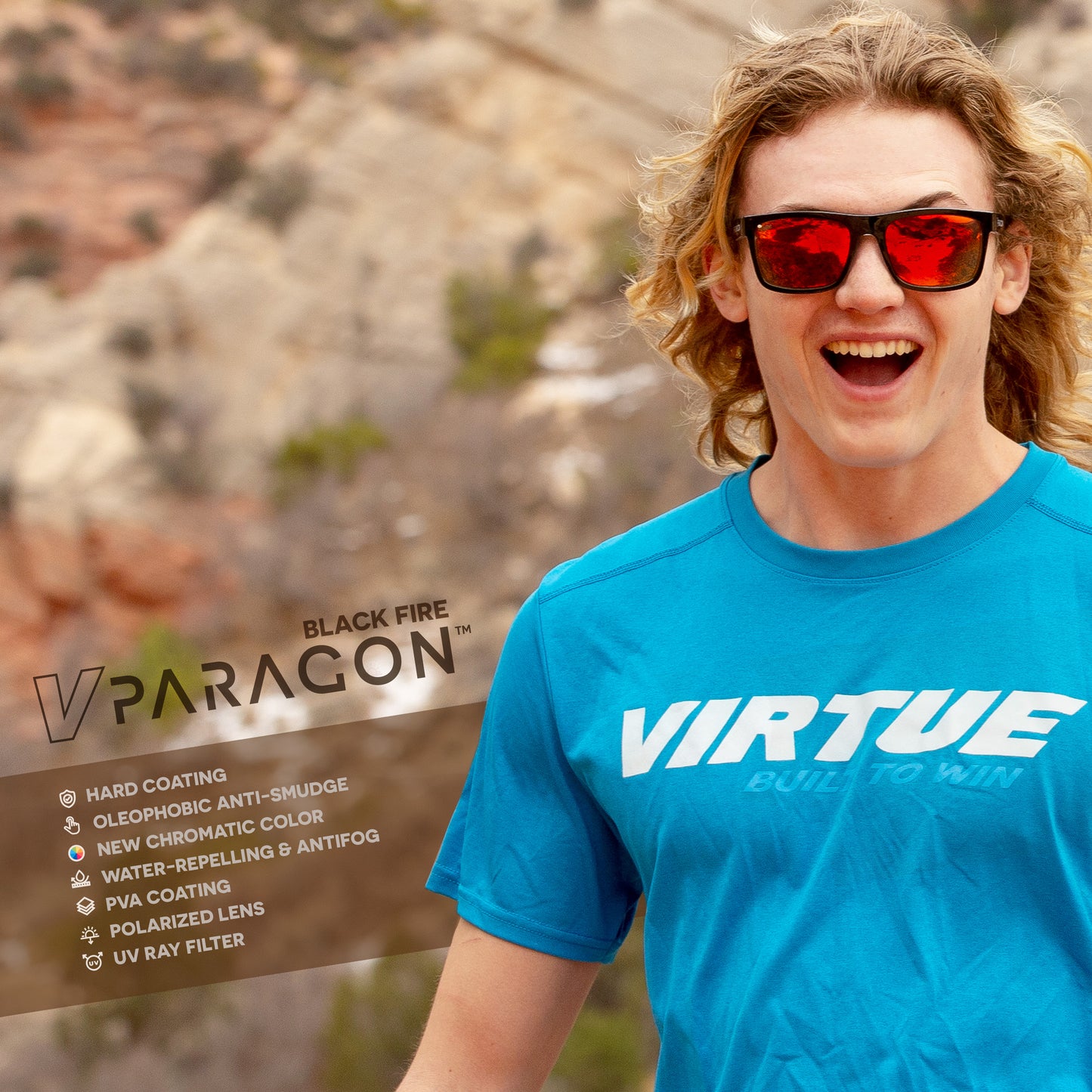 Virtue V-Paragon Polarized Sunglasses - Polished White Fire